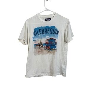Vilebrequin White Graphic Beach Lifeguard Short Sleeve Tee